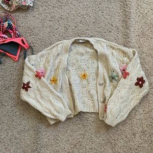 zara floral knit cardigan